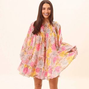 Olivaceous Floral Mini Dress!